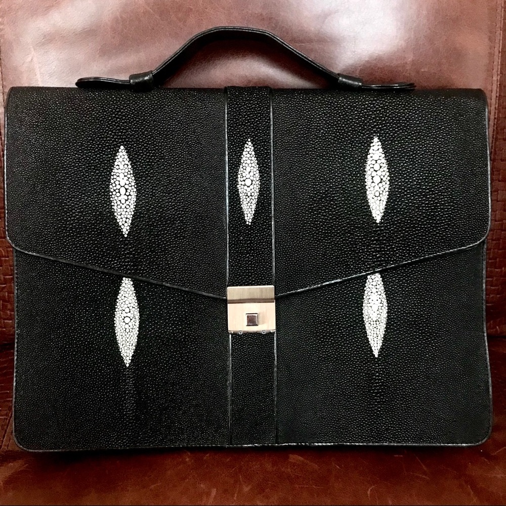 NWOT Authentic Genuine Stingray Leather Briefcase